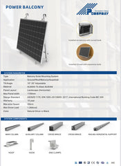4 in 1 Balkonkraftwerk Montage System für 1 PV Module | Halterung Befestigung für Balkon Wand Garage Dach