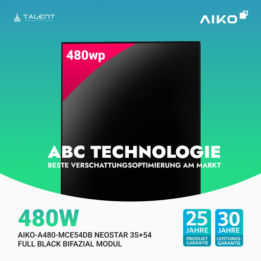 AIKO Solar 480W Dual Glass Full Black Modul AIKO-A480-MCE54Db Neostar 3S+54