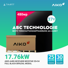 AIKO Solar 480W Dual Glass Full Black Modul AIKO-A480-MCE54Db Neostar 3S+54 Palettenpreis (37 Stk.)