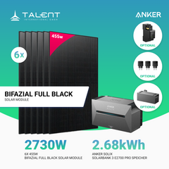 2730W Balkonkraftwerk mit Speicher - 6x 455W Bifazial Glas-Glas Full Black Modul & Anker Solix Solarbank 3 Pro