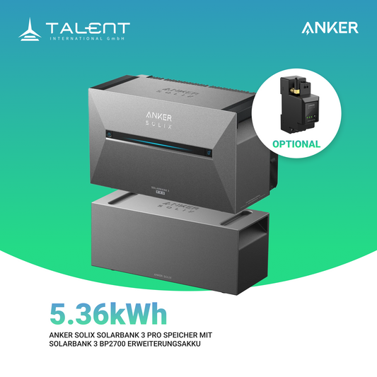 Anker SOLIX Solarbank 3 Pro + BP2700 Erweiterungsakku ( Optional mit Smart Meter )