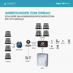 APsystems EZHI + EZ1M Set: Insel- & Hybrid-System + 5 kWh / 10 kWh Speicher + 3640W (8 × 455W) Bifacial Glas-Glas Full Black PV Modul + AC Leistung 3800W