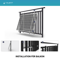 4 in 1 Balkonkraftwerk Montage System für 1 PV Module | Halterung Befestigung für Balkon Wand Garage Dach