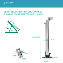 Balkonkraftwerk Halterung Aufständerung für PV Modul | Wand Balkon Flachdach