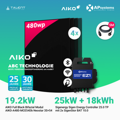 960W Balkonkraftwerk - 2× AIKO 480W Full Black + 800W EZ1-M Apsystem Wechselrichter (Optional mit APmeter Smart Meter)