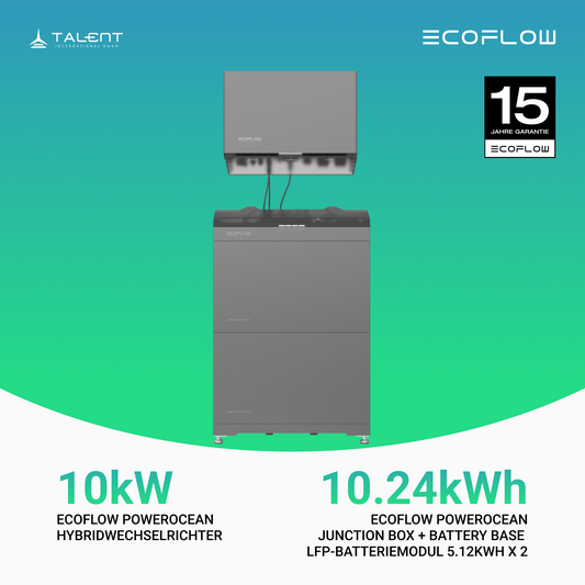 EcoFlow PowerOcean 10kW Hybrid Wechselrichter mit 10.24kWh LFP-Speichersystem (inkl. BMS)