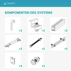 Talent King Balkonkraftwerk Halterung mit Balkonhaken | Aufständerung für Solarmodule