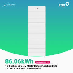 Fox ESS DQ6.6 Hochvolt-Speicher mit Master-BMS & Slave-Modulen L3 - L14 ( 19,86kWh bis 92,68kWh)