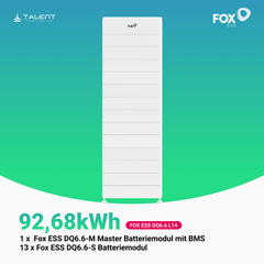 Fox ESS DQ6.6 Hochvolt-Speicher mit Master-BMS & Slave-Modulen L3 - L14 ( 19,86kWh bis 92,68kWh)