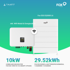 FOX ESS 10kW H3-10.0-Smart 3-phasig Hybridwechselrichter mit EQ5000 L2 bis L6 I 4,92kWh bis 29,52kWh Batteriespeichersystem