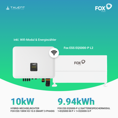 FOX ESS 10kW H3-10.0-Smart 3-phasig Hybridwechselrichter mit Fox ESS EQ5000-P L2 - L6 (9,94 kWh - 29,82 kWh) LFP Hochvolt Speichersysteme inkl. BMS *2026 Neue Version