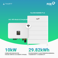 FOX ESS 10kW H3-10.0-Smart 3-phasig Hybridwechselrichter mit Fox ESS EQ5000-P L2 - L6 (9,94 kWh - 29,82 kWh) LFP Hochvolt Speichersysteme inkl. BMS *2026 Neue Version