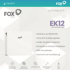 FOX ESS 10kW H3-10.0-Smart 3-phasig Hybridwechselrichter mit EK12 Hochvoltspeicherbatterie 11.52kWh