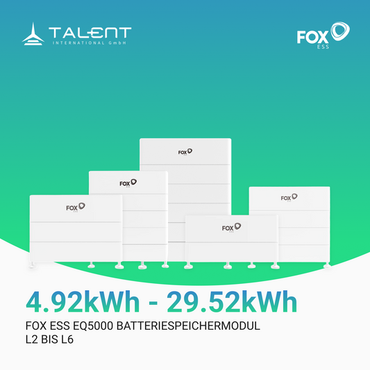 Fox ESS EQ5000 L2 bis L6 I 4,92kWh bis 29,52kWh Batteriespeichersystem LiFePO₄-Technologie mit BMS