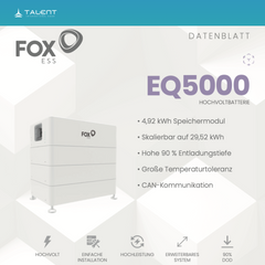 Fox ESS 6kW Hybrid Wechselrichter H3-6.0-Smart mit EQ5000 L2 Hochvoltspeicherbatterie 9.84kWh