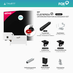 PV Komplettset 14 kWp - 30 × 485W AIKO Full Black & Fox ESS H3-15.0-Smart 15 kW Hybridwechselrichter mit Fox ESS EQ5000-P L2 (9,94 kWh)