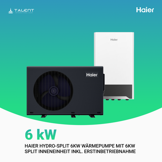 Haier Hydro-Split 6kW Wärmepumpe mit 6kW Split Inneneinheit inkl. Erstinbetriebnahme