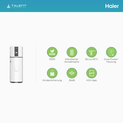 Haier Brauchwasser Wärmepumpe HP200M7-F9, 200 L, A+, R290 Kältemittel – Effiziente Warmwasserlösung