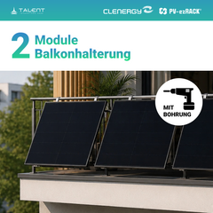 910W Balkonkraftwerk mit Speicher - 2x 455W Full Black Glas-Glas bifazial Modul & Anker Solix Solarbank 3 Pro