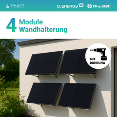 APsystems EZHI + EZ1M Set: Insel- & Hybrid-System + 5 kWh / 10 kWh Speicher + 1820W (4 × 455W) Bifacial Glas Full Black Modulen + AC Leistung 2800W