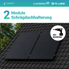 910W Balkonkraftwerk mit Speicher - 2x 455W Full Black Glas-Glas bifazial Modul & Anker Solix Solarbank 3 Pro