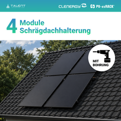 APsystems EZHI + EZ1M Set: Insel- & Hybrid-System + 5 kWh / 10 kWh Speicher + 1820W (4 × 455W) Bifacial Glas Full Black Modulen + AC Leistung 2800W