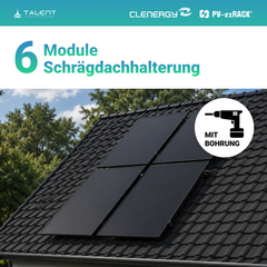 3000W Balkonkraftwerk mit Speicher - 6x 500W Full Black bifazial & Anker Solix Solarbank 3 Pro