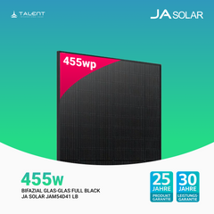 JA Solar 455W Bifazial Glas-Glas Full Black JAM54D41 LB (Staffelpreis)