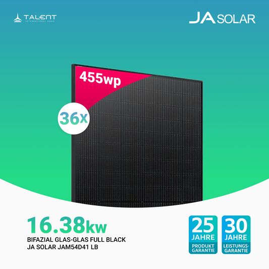 JA Solar 455W Bifazial Glas-Glas Full Black JAM54D41 LB (Staffelpreis)