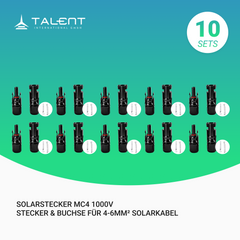 MC4 1000V | Stecker & Buchse für 4-6mm² Solarkabel, Solarstecker MC4