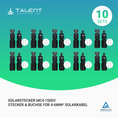 MC4 1500V | Stecker & Buchse für 4-6mm² Solarkabel, Solarstecker MC4