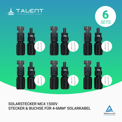 MC4 1500V | Stecker & Buchse für 4-6mm² Solarkabel, Solarstecker MC4
