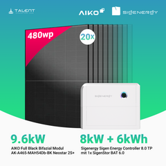 PV Komplettset 9.6 kWp - 20 × AIKO 480W Full Black & Sigenergy Sigen Energy Controller 8.0 TP 8kW mit Speicheroption