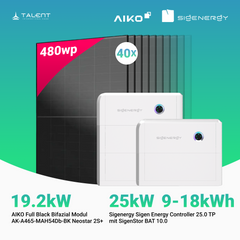 PV Komplettset 19.2 kWp - 40 × AIKO 480W Full Black & Sigenergy Sigen Energy Controller 25.0 TP 25kW mit Speicheroption