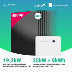 PV Komplettset 19.2 kWp - 40 × AIKO 480W Full Black & Sigenergy Sigen Energy Controller 25.0 TP 25kW mit Speicheroption