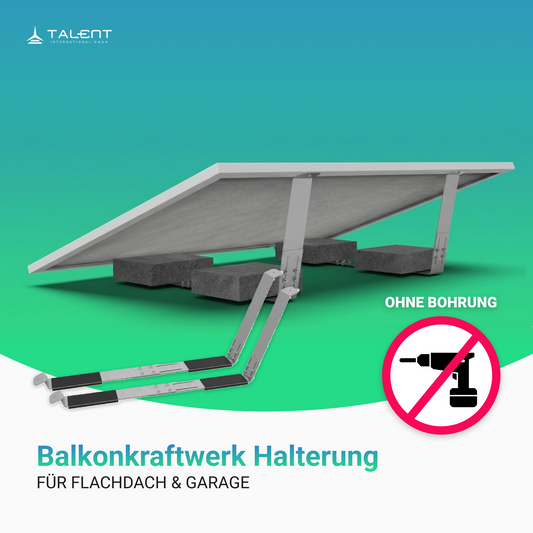 Balkonkraftwerk Halterung Flachdach & Garage mit Ballastsystem