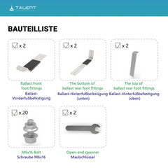 Balkonkraftwerk Halterung Flachdach & Garage mit Ballastsystem