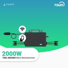 TSUN 2000W TSOL-MS2000 Mikro-Wechselrichter für Balkonkraftwerk, IP67 wetterfest, 4 MPPT, Bluetooth & WiFi