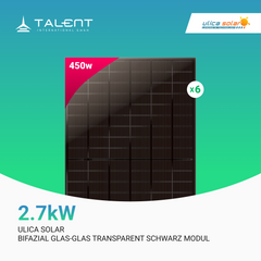 Ulica Solar 450W UL-450M-108BDGN "Black Jade Flow" Bifazial Transparentes Glas-Glas Full Black Modul