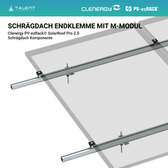 Clenergy PV-ezRack® SolarRoof Pro 2.0 Unterkonstruktion Schrägdach Komponenten - Endklemme ohne Erdung, EC-M28-46/L50/BA, 28-46 mm, lange 50mm, Schwarz