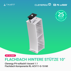 Clenergy PVezRack® Ascent 1.1 Unterkonstruktion Flachdach Komponenten - Hintere Stütze 10° mit Klemme RL-ACV11/G/10/MI