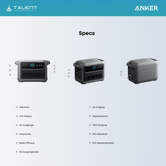 Anker SOLIX C1000 Gen 2 Tragbare Powerstation (0% MwSt. gem. § 12 Abs. 3 UStG)