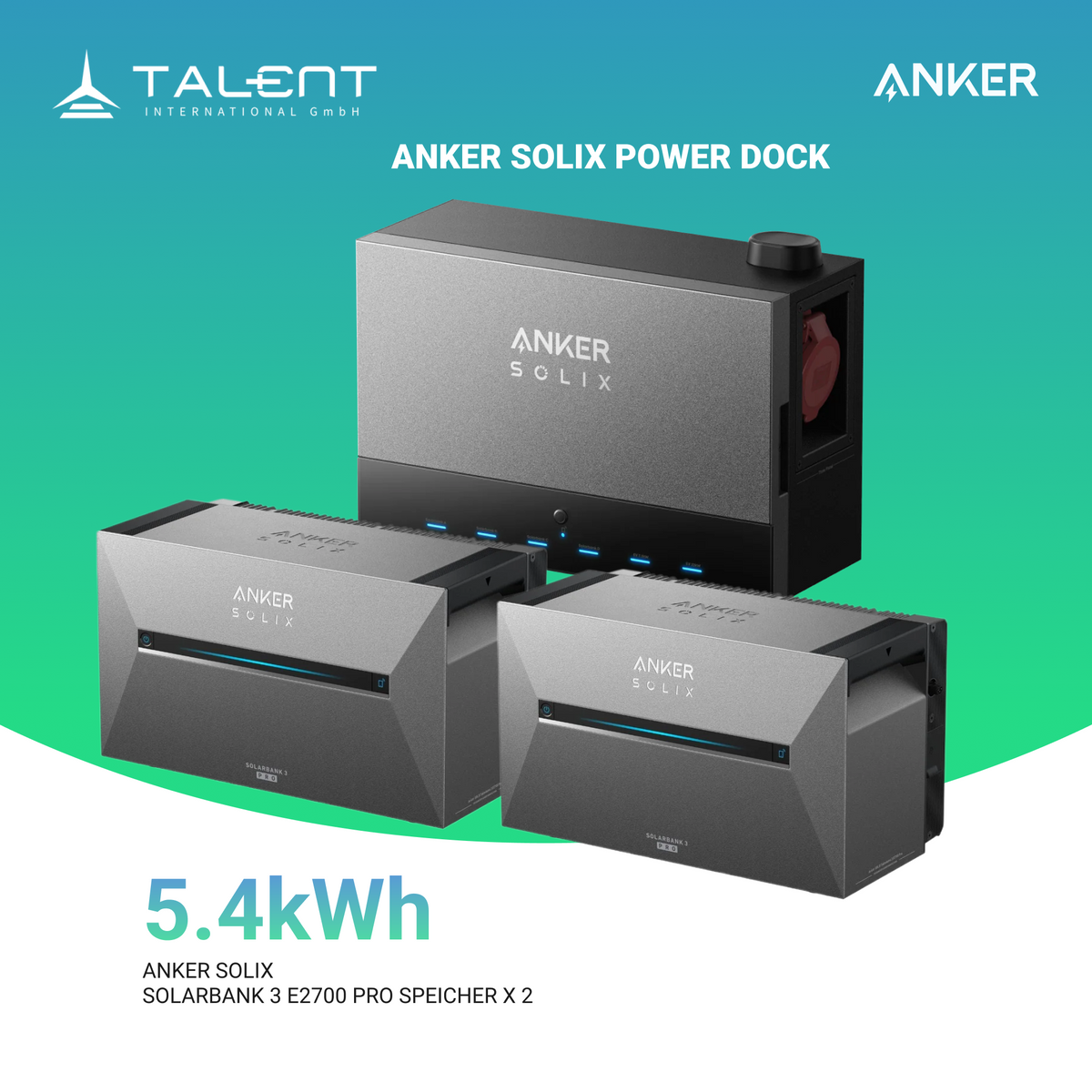 Anker SOLIX Power Dock Multisystem mit 2x Solarbank 3 Pro  ( Optional mit BP2700 Erweiterungsakku & Smart Meter )