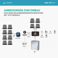 APsystems EZHI + EZ1D Set – Hybrid & Insel-System mit 5 kWh / 10 kWh Speicher + 5460W (12 x 455W) Bifazial Full Black PV Modulen, AC 2800W