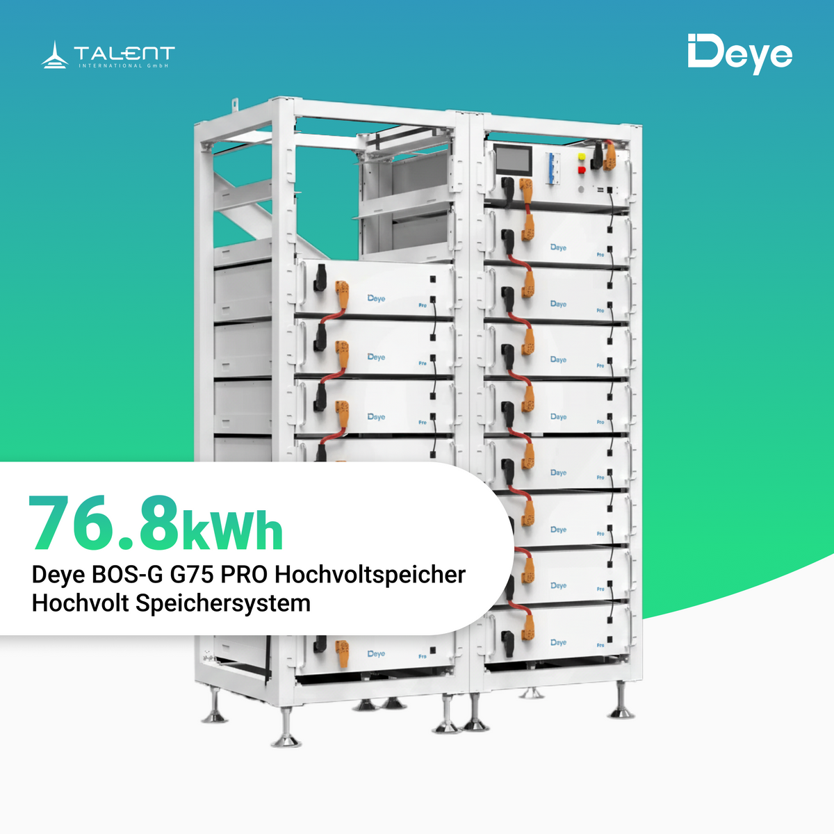 Deye BOS-G75 PRO Hochvoltspeicher 76,8 kWh | Deye BOS-G Pro Serie Hochvolt-Speichersystem