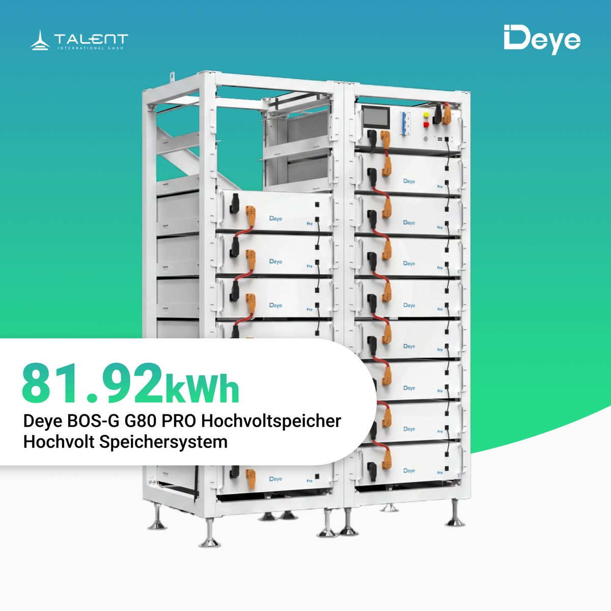 Deye BOS-G80 PRO Hochvoltspeicher 81,92 kWh | Deye BOS-G Pro Serie Hochvolt-Speichersystem