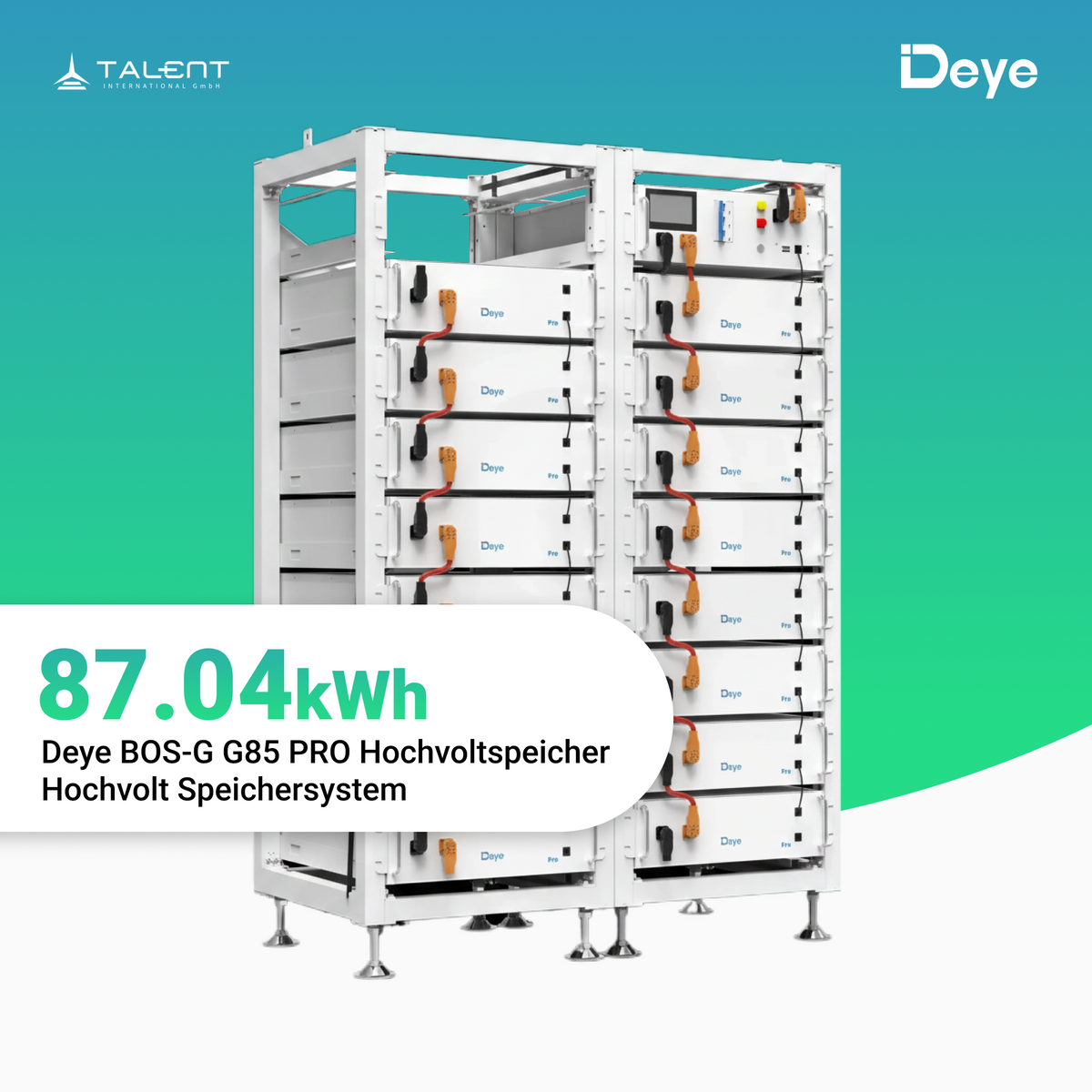 Deye BOS-G85 PRO Hochvoltspeicher 87,04 kWh | Deye BOS-G Pro Serie Hochvolt-Speichersystem