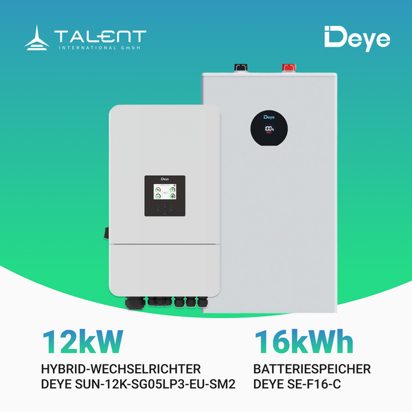 Deye SE-F16-C 16kWh Batteriespeicher & Deye 12KW Wechselrichter SUN-12K-SG05LP3-EU-SM2