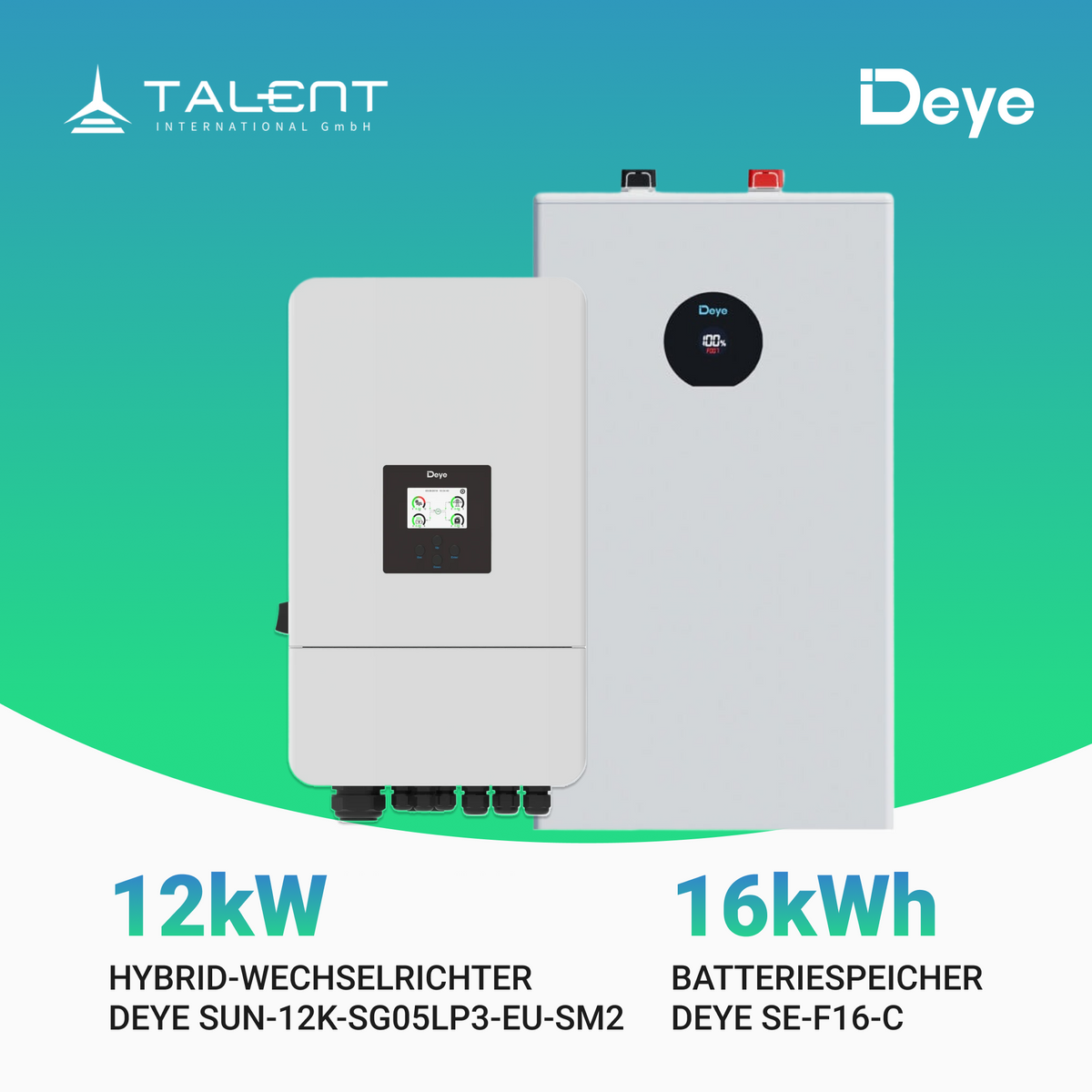 Deye SE-F16-C 16kWh Batteriespeicher & Deye 12KW Wechselrichter SUN-12K-SG05LP3-EU-SM2