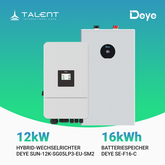 Deye SE-F16-C 16kWh Batteriespeicher & Deye 12KW Wechselrichter SUN-12K-SG05LP3-EU-SM2
